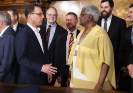 April 29, 2024: Sen. Brewster and his staff joined Gov. Josh Shapiro in the Governor’s Reception Room for the signing of Brewster’s Senate Bill 146 as Act 1 of 2024.   This bill will provide for a dedicated fishing license fee exemption for individuals participating in therapeutic angling programs sponsored by various established service groups, such as Project Healing Waters and Wounded Warriors.