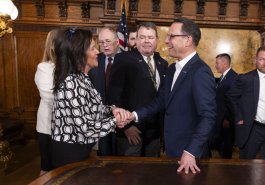 April 29, 2024: Sen. Brewster and his staff joined Gov. Josh Shapiro in the Governor’s Reception Room for the signing of Brewster’s Senate Bill 146 as Act 1 of 2024.   This bill will provide for a dedicated fishing license fee exemption for individuals participating in therapeutic angling programs sponsored by various established service groups, such as Project Healing Waters and Wounded Warriors.