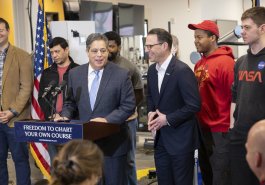 February 27, 2024: Sens. Costa, Fontana, and Brewster, all graduates of Community College of Allegheny County, joined Gov. Josh Shapiro today at CCAC’s new, $43 million Center for Education, Innovation, and Training on Pittsburgh’s North Shore to talk about the governor’s plan to reinvest in and reshape postsecondary education in the commonwealth.