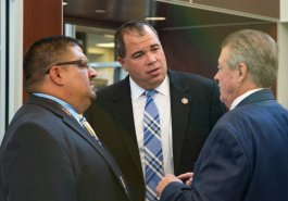 Sen. Jim Brewster hosted Gov. Tom Wolf and local officials today at Twin Rivers Elementary School in McKeesport to discuss updates to Pennsylvania’s old charter school law.