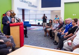 Sen. Jim Brewster hosted Gov. Tom Wolf and local officials today at Twin Rivers Elementary School in McKeesport to discuss updates to Pennsylvania’s old charter school law.