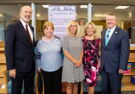 Sen. Jim Brewster hosted Gov. Tom Wolf and local officials today at Twin Rivers Elementary School in McKeesport to discuss updates to Pennsylvania’s old charter school law.