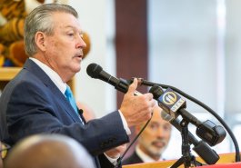 Sen. Jim Brewster hosted Gov. Tom Wolf and local officials today at Twin Rivers Elementary School in McKeesport to discuss updates to Pennsylvania’s old charter school law.