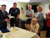 Sen. Brewster Attends James McLaughlin's 100th Birthday Party :: August 24, 2018