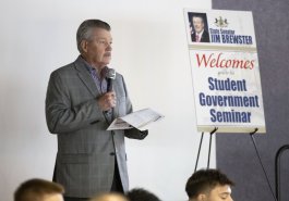 May 9, 2024: Senator Brewster hosts his 12 Annual attended Sen. Brewster’s 12th and final annual Student Government Seminar.