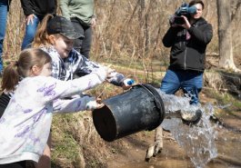 March 30, 2022: Sen. Brewster was joined by employees of the Fish and Game Commission as well as local volunteers to stock trout along Long Run in White Oak, Allegheny County.